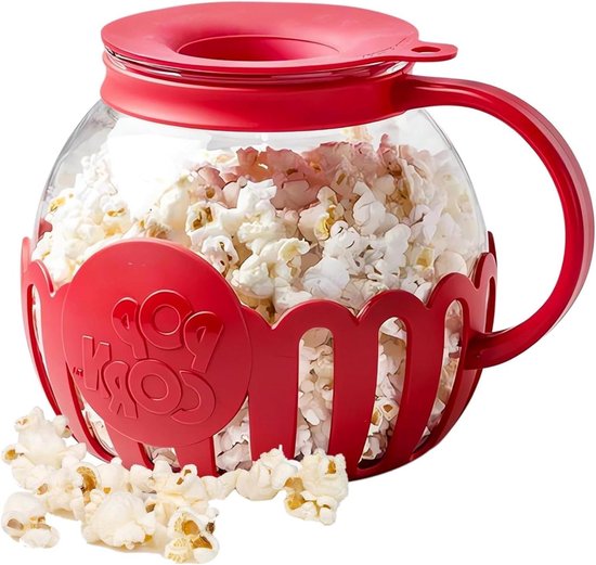 Popcornmaker, zelfgemaakte popcornpers, 1200W popcornmachine met maatbeker, olievrij, hete luchtcirculatie