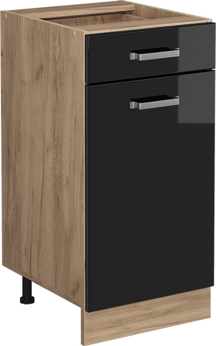 Vicco R-Line Keukenonderkast – 40 cm, WB Antraciet Zwart hoogglans Zwart hoogglans/Goudkleurig Eiken