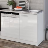 Vicco Elément de cuisine complet Optima, Wit/ Wit, 270 cm sans plan de travail