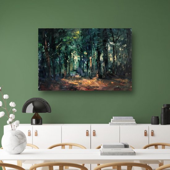 Portrait forêt - Tableau nature - Décoration murale lumineuse - Tableau vintage - Toile Décoration murale - Toile décoration maison 120x80 cm