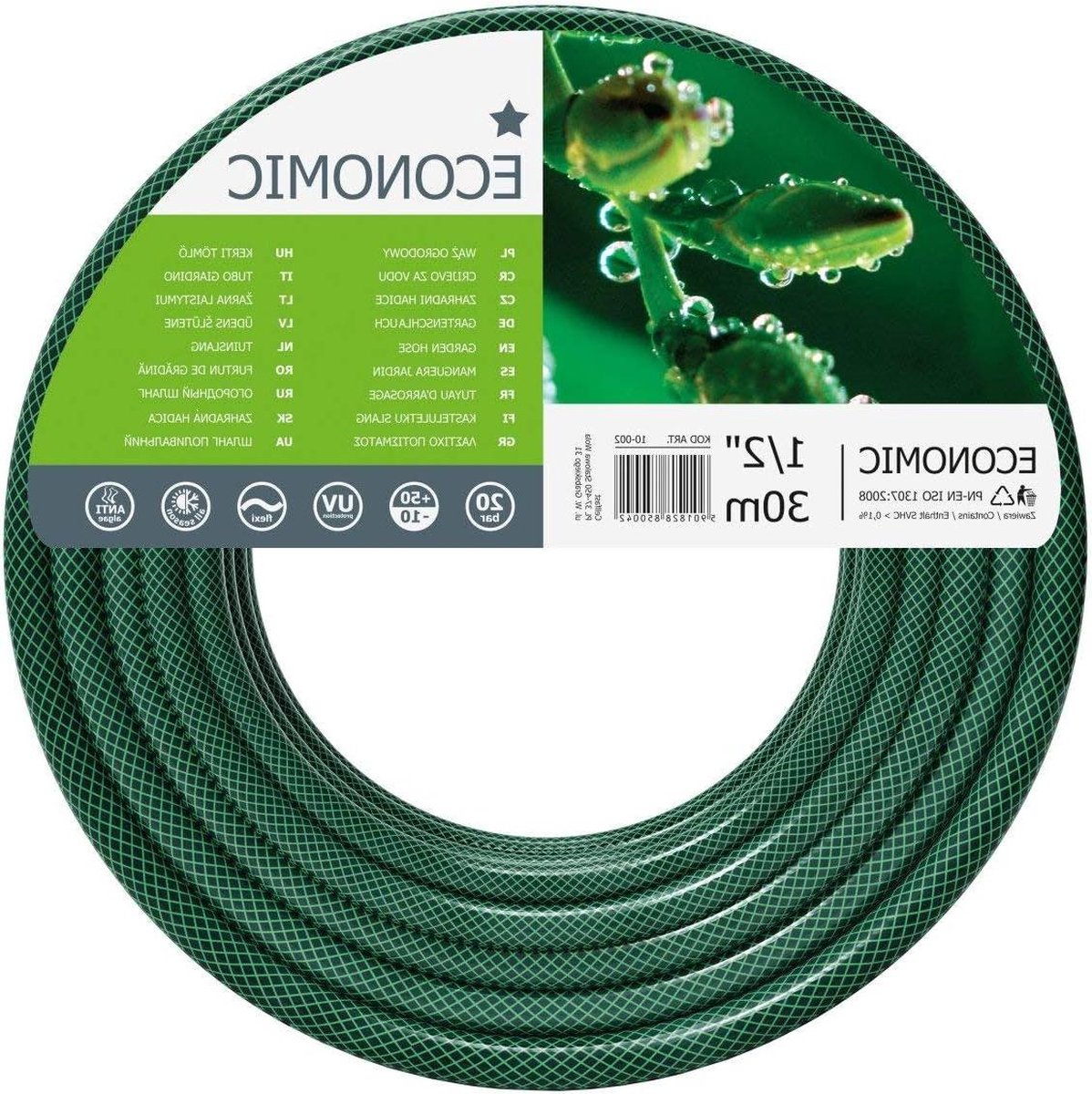 Elastische en flexibele tuinslang van polyester kruisstof voor tuinieren - 30m, 20 bar barstdruk