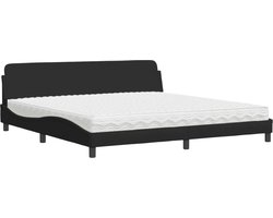 vidaXL - Bed - met - matras - "Dover" - stof - zwart - 200x200 - cm