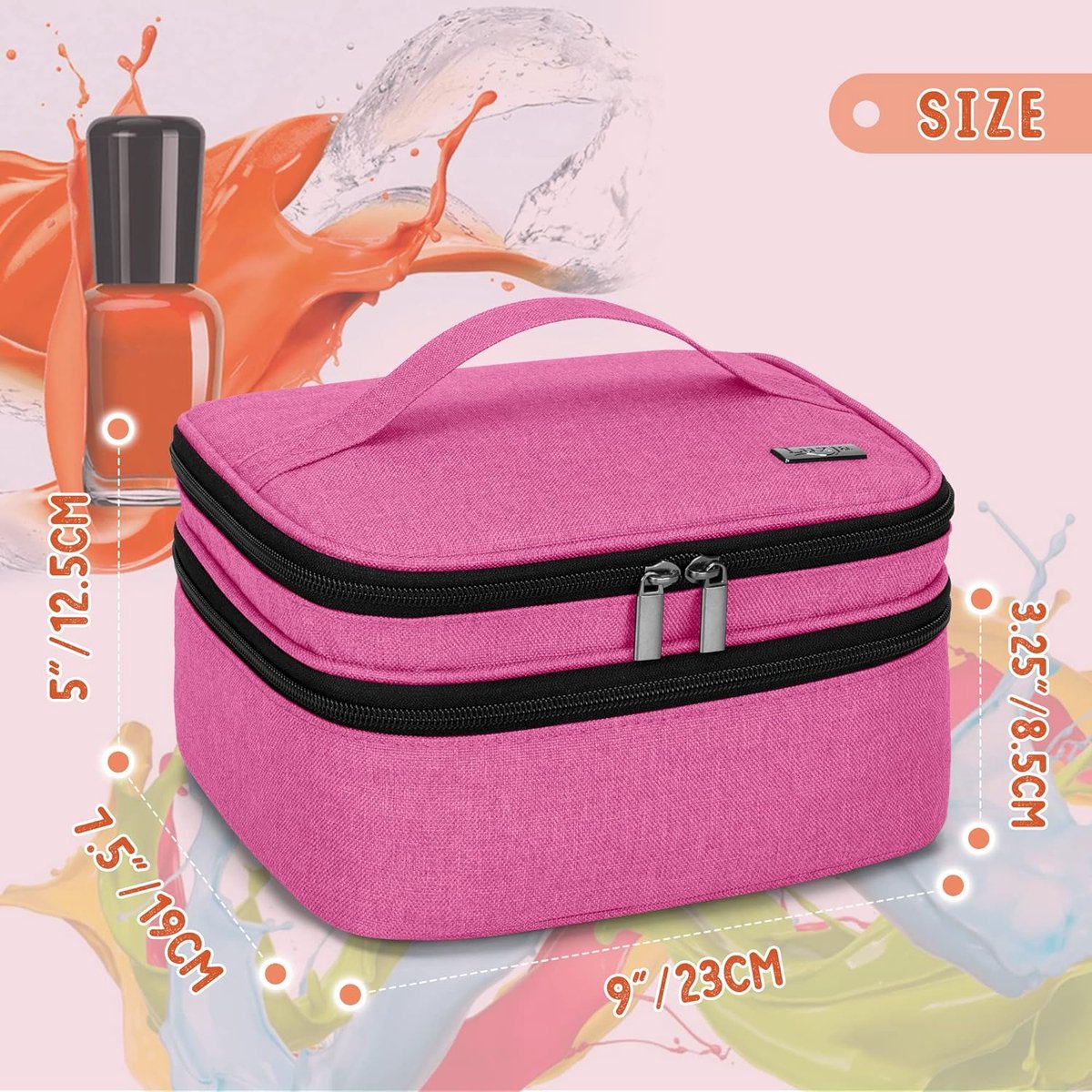 Uross Nagellak-organizer voor 30 nagellakflessen en 1 led-nagellamp, opbergtas voor nageldesign, accessoires (zwart Uross Nagellak-organizer voor 30 nagellakflessen en 1 led-nagellamp, opbergtas voor nageldesign, accessoires (zwart