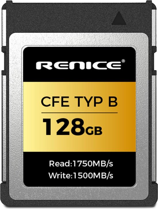 RENICE Pro - Compactflash kaart - CFexpress type B - 128 GB - Read 1750 MB/S - Write 1500 MB/S - PCIe - pSLC-modus - ondersteunt video's in 8K