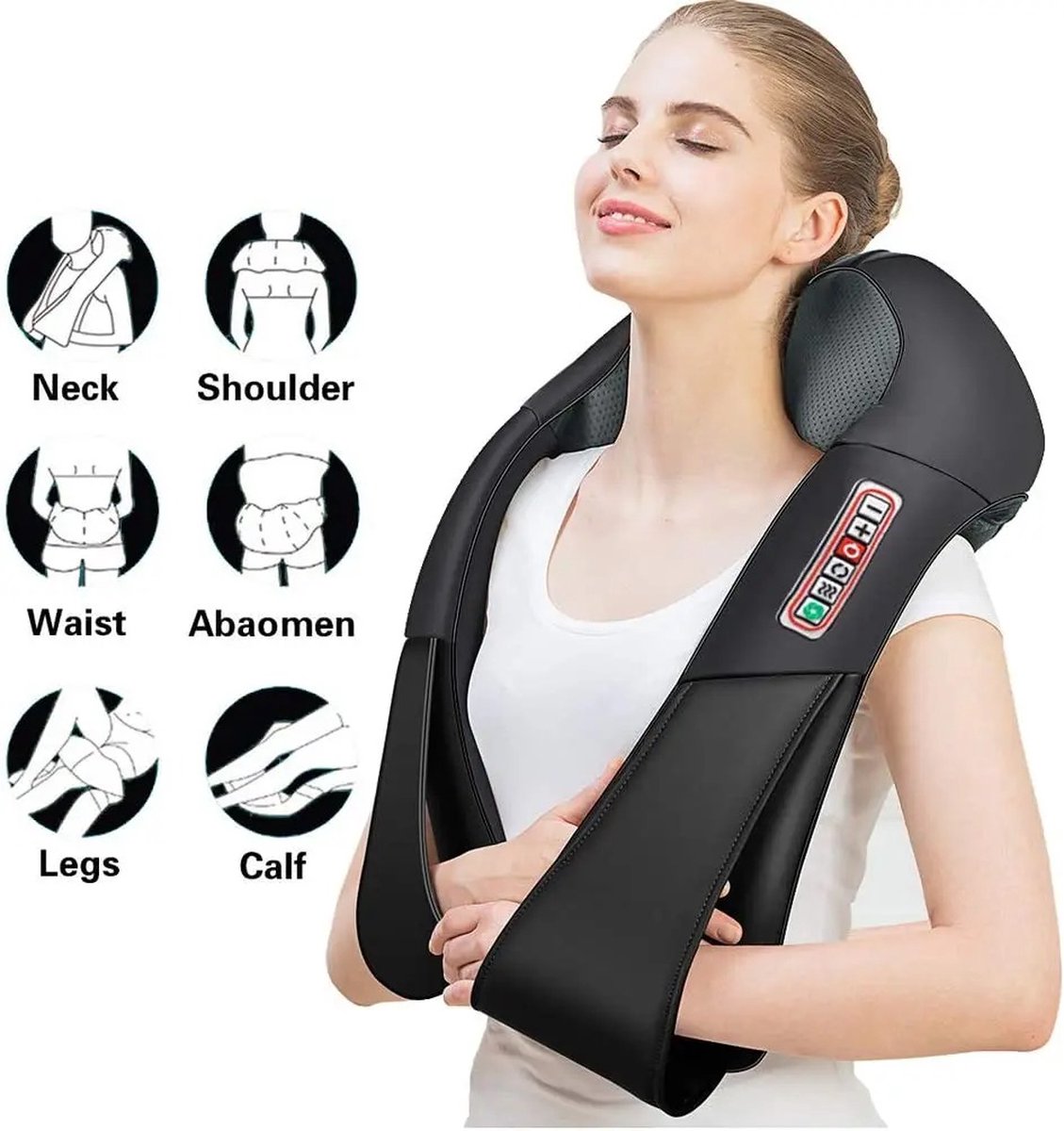 Wensday Massagekussen Elektrisch Nekmassage Apparaat Nek en Schouder Massage Sjaal Infrarood Zwart