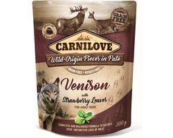 Carnilove Dog Pouch - Hertenpaté 85% Vlees - 12x300g Granenvrij Hondenvoer