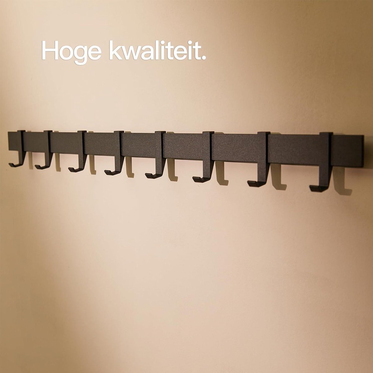 Designfabrik Hamburg Wall Coat Rack I Modern Metal Wall Coat Rack with Movable Hooks I Modern Design Hallway Decoration (Black Matt, 58cm Designfabrik Hamburg Wall Coat Rack I Modern Metal Wall Coat Rack with Movable Hooks I Modern Design Hallway Decoration (Black Matt, 58cm