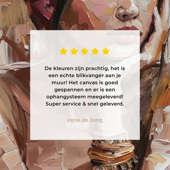 Canvas schilderij 80x120 cm - Wanddecoratie Vrouw - Verflook - Portret - Modern - Muurdecoratie woonkamer - Slaapkamer decoratie - Kamer accessoires - Schilderijen op canvas