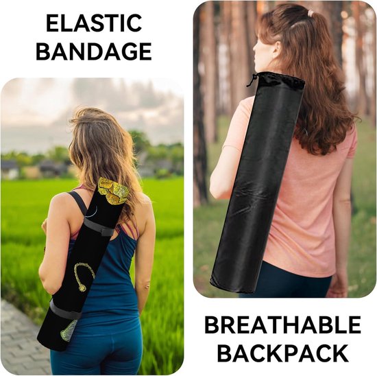 Antislip Yoga Mat Met Riemen - Milieuvriendelijke Dikke Fitnessmat - Geschikt voor Yoga Pilates Fitness - 183CM x 61CM x 6MM Yogamat van Keywaves — afbeelding 2