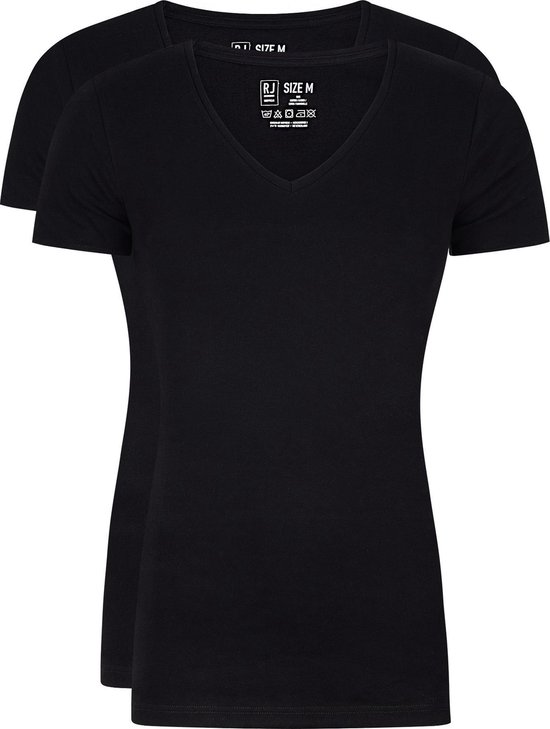 RJ Bodywear Everyday - Alkmaar - 2-pack - T-shirt diepe V-hals - rib