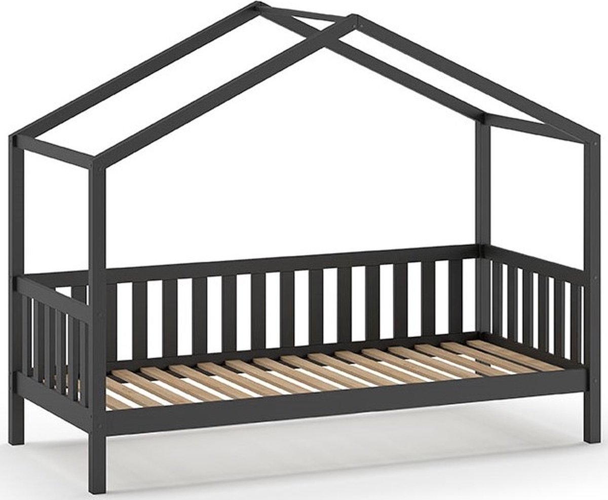 Vipack - Bedhuisje Dallas met bedlade - 90x200 - Antraciet