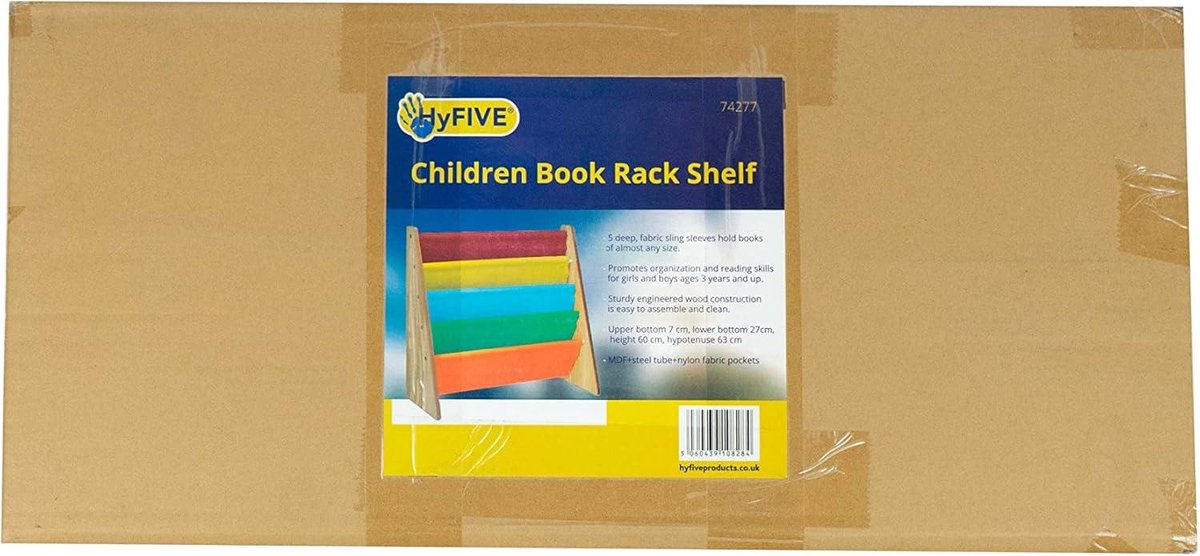 Hyfive Kids Bookshelf Book Storage 4 Tier Blue Kids Bookcase Colorful