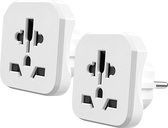 Bol.com Universele reisstekker voor Duits geaard stopcontact - UK Frankrijk China VS Australië - 2 stuks aanbieding