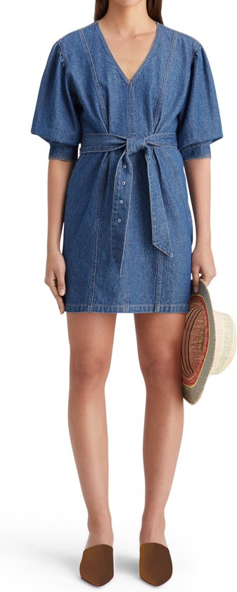 Scotch & Soda ROBE EN DENIM LAVÉE À V AVEC CEINTURE Robe pour Femme - Taille 40