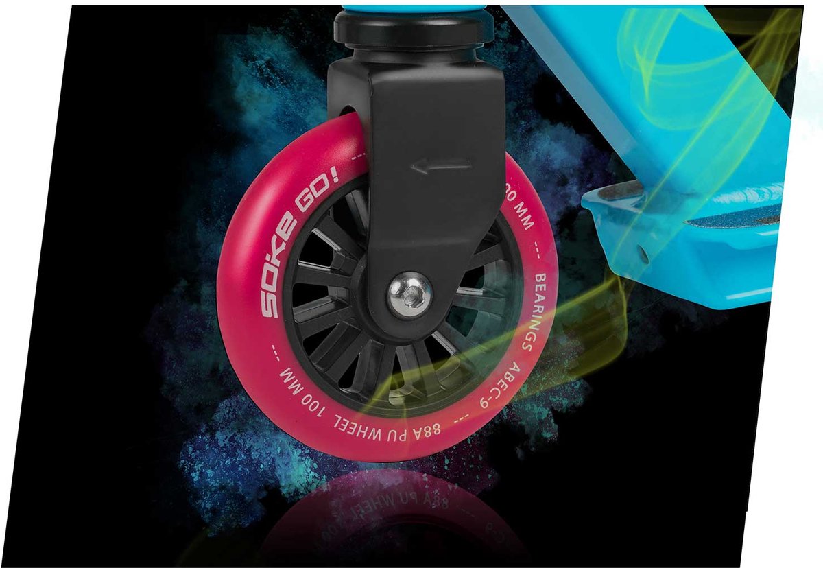 Soke GO! Stuntstep – Roze/Blauw – Ultra Lichtgewicht & Wendbaar