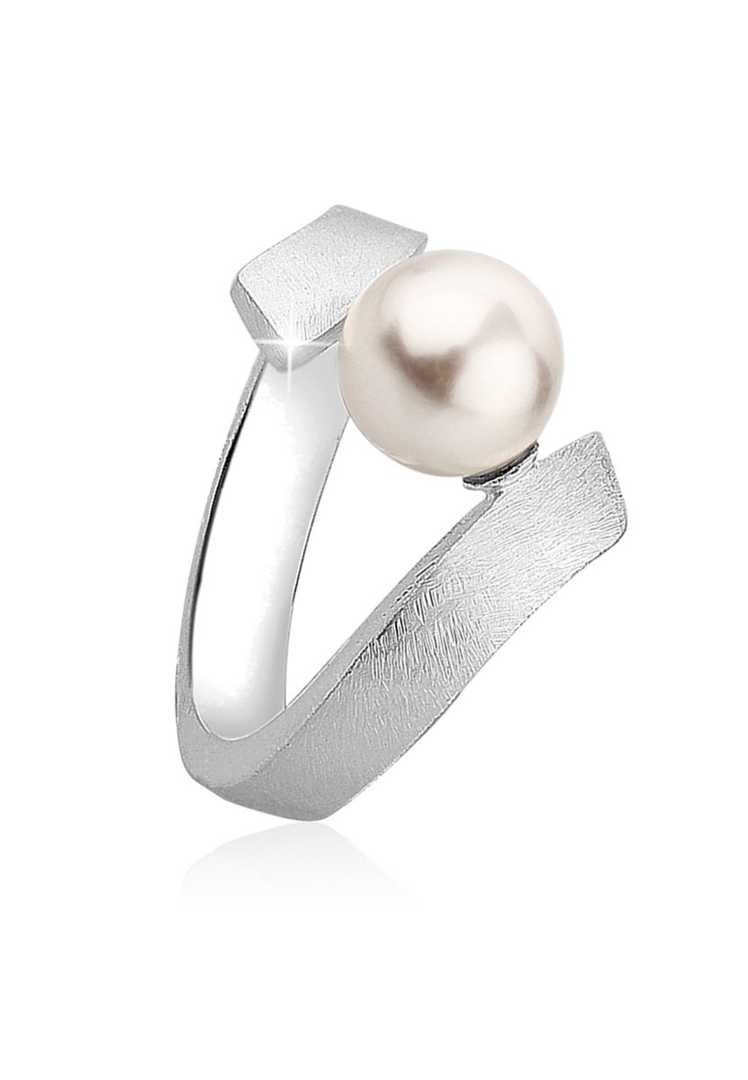 Nenalina - Ring - Brushed Synthetische Perle 925 Silber - Dames