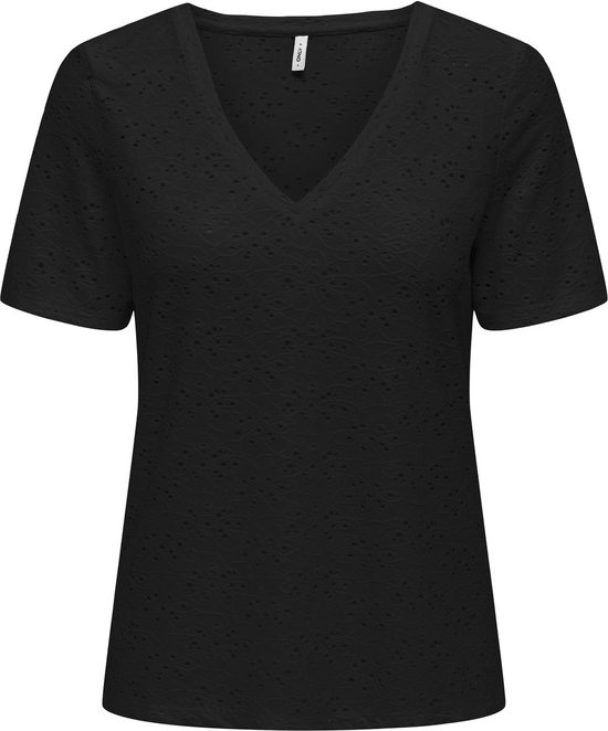 Only T-shirt Onlsmilla Life S/s Reg Top Jrs 15324976 Black Dames Maat - XS