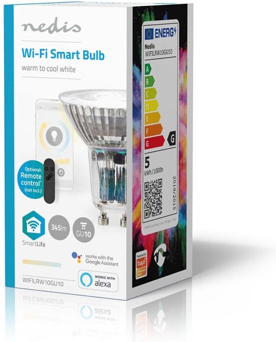 Bundelpakket | 10 stuks | Wi-Fi Smart LED GU10 Spot | 4.9 watt | 2700K - 6500K Warm - Koud wit