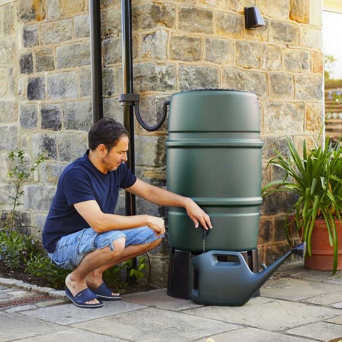 Harcostar Récupérateur d’eau de pluie 227 litres - Vert