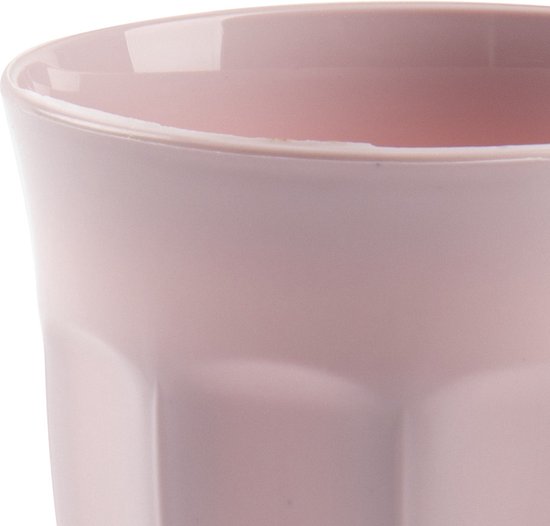 Plasticforte Camping Servies set - kunststof - roze - 8x borden/8x drinkbekers/8x kommetjes - onbreekbaar van PlasticForte — afbeelding 4