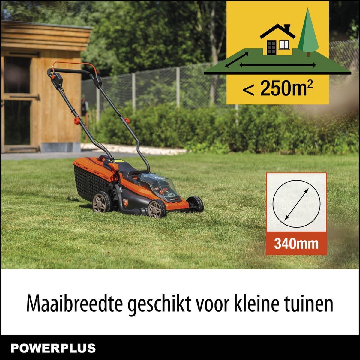 Dual Power Accu-grasmaaier POWDPGLWS1 - 20 V, 340 mm Ø grasmaaier, met accu en lader, met 30 L grasopvangbak en achteruitworp – foto 8