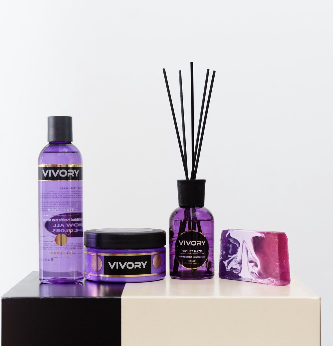 Goedkoopste Vivory Geschenkset Bodycare & Home - Violet Haze - 4 grote producten VOORDEEL AANBIEDING