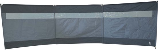 Bo-Camp - Windscherm (tent) - Dennis - Met raam - 3-Vaks - 5x1.4m - Grijs