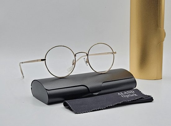 ThinOptics Manhattan leesbril Milan geanodiseerd aluminium, magnetische hoes | Ronde bruine frames, 2,00 sterkte