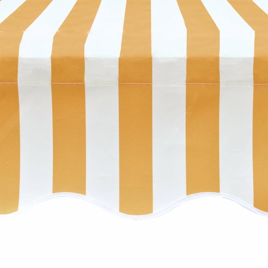 vidaXL Luifeldoek - Zonneblind - Luifeldoek 6x3 m canvas zonnebloemgeel en wit - Buitendecoratie - Tuindeco - Parasol