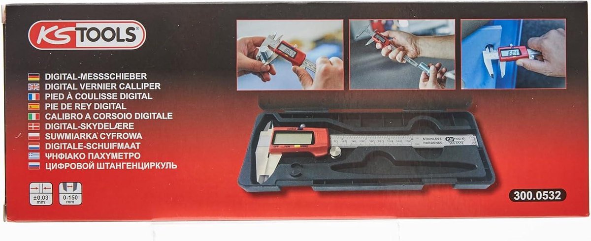 Schuifmaat Digitaal Met DATA Variable Data- Uitgang Rechthoekige 150mm Format