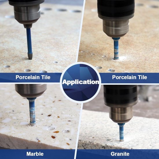 SHDIATOOL Diamond Core Boren tegel Hole Cutter Tool Gatzaag met M14 Draad voor Porselein Tegel Marmer Keramisch Graniet, 6/6/8/25/35/50/68MM/10MM Vinger Frezen Bits/50 MM Afschuiningsbits/HEX