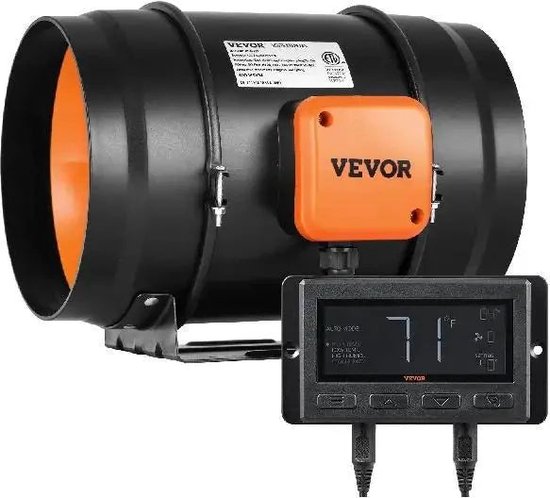VEVOR Ventilateur gainable - Ventilateur tubulaire - Train d'extraction - Design - Salle de bain - Extraction pour salle de bain