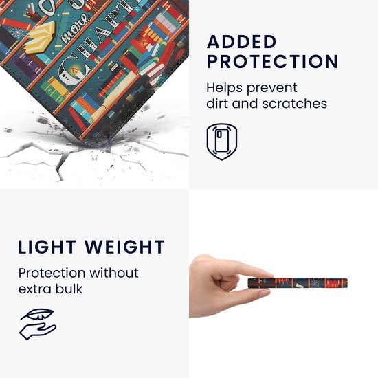 kwmobile e-reader hoesje geschikt voor Kobo Libra Colour hoes - E reader flip case met magneetsluiting - Ereader cover - bibliotheek design in meerkleurig van Merkloos — afbeelding 5