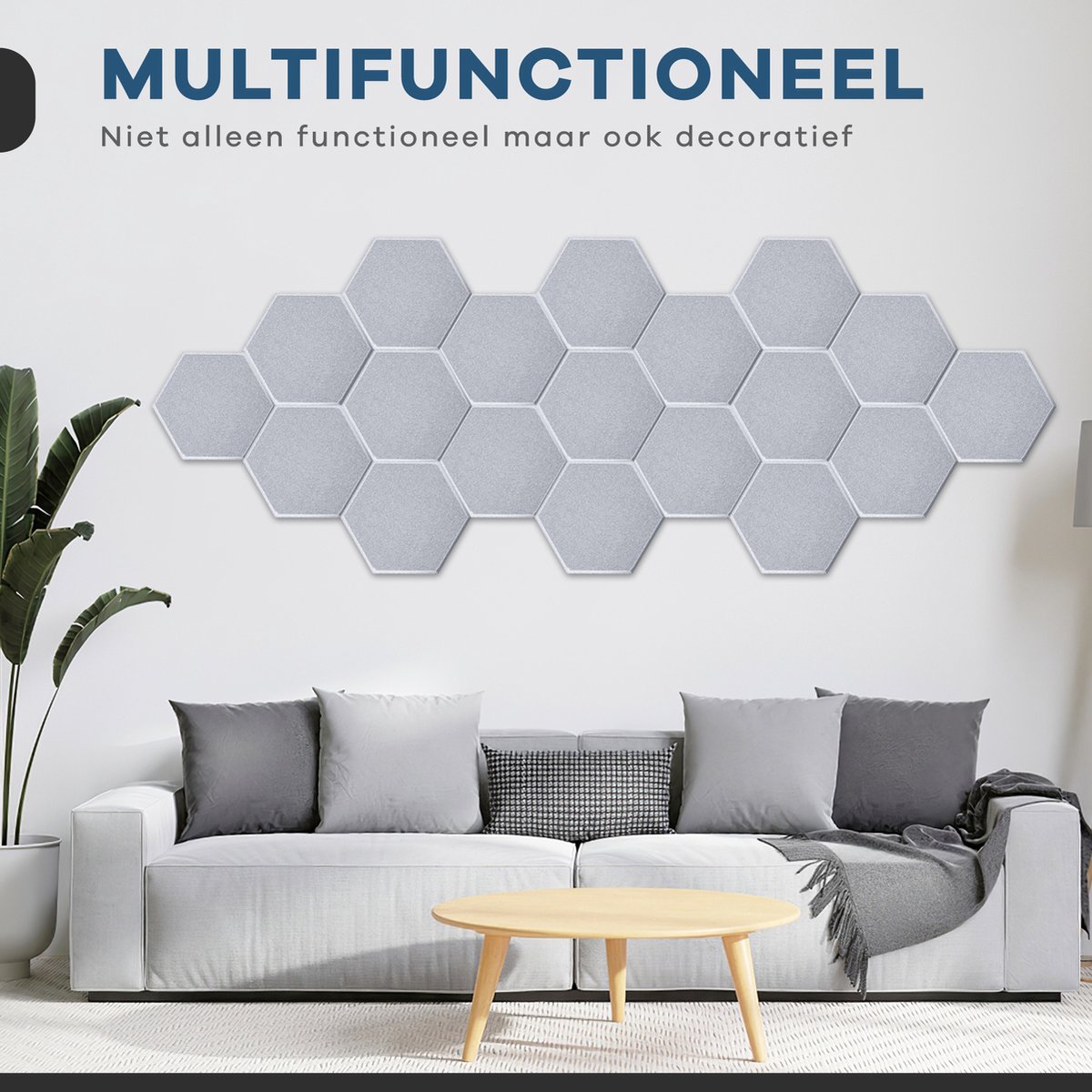 DeciShield 20 akoestische panelen - Zelfklevend -Wandpaneel - Geluidsisolatie - Geluidspanelen - Afrikaans Grijs — cadeau in Wonen & Interieur - foto 8