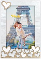 ZEP - Houten fotolijst Lavinia wit met hartjes voor foto formaat 20x30 cm - EA8823