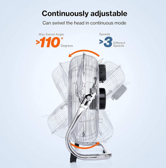 Ventilateur de sol - Ventilateur de table - Inclinable - Plusieurs vitesses - Premium