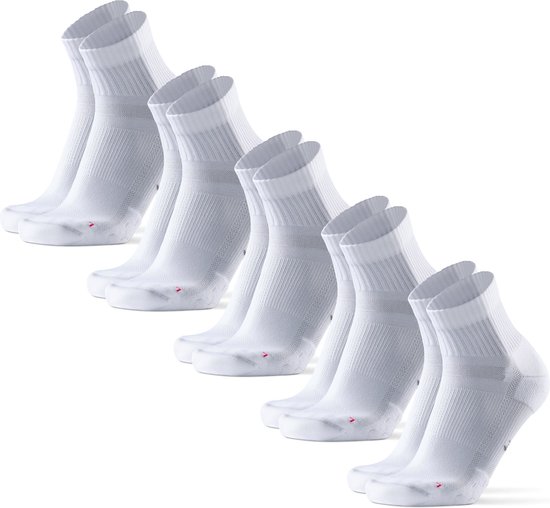 DANISH ENDURANCE Chaussettes de course quart de longueur pour longues distances femmes et hommes 5 paires - anti ampoules - Taille 43-47
