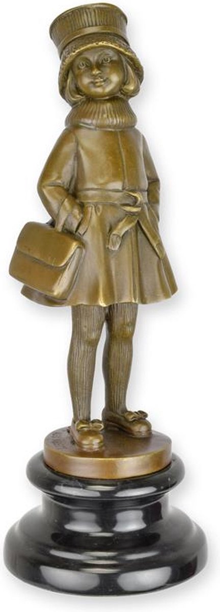 EEN BRONZEN BEELD VAN EEN JONG MEISJE