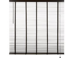 Houten Jaloezie Bruin - 160x210 cm (BxH) - Raamdecoratie - Lamelbreedte 50 mm - inc. Bedieningskoord en Draaistang - Eenvoudig op maat maken