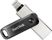 SanDisk iXpand Flash Drive Go USB-stick smartphone/tablet Zwart Zilver 128 GB USB 3 2 Gen 1 USB 3 0 Apple Lightnin