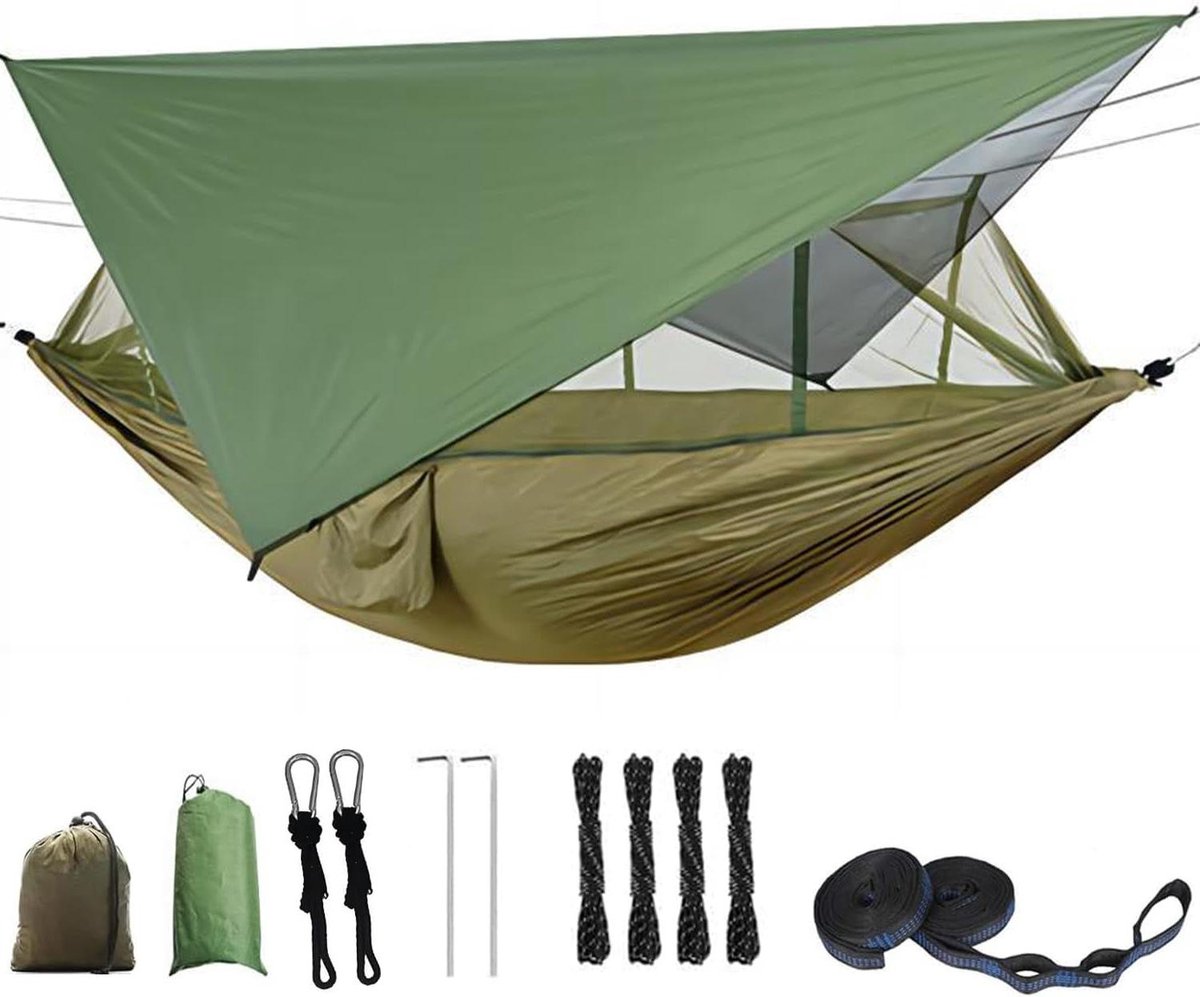 Hangmat met muggennet en tentzeil voor reizen Camping hangmatset voor outdoor camping Survival hangmat voor strand en tuin