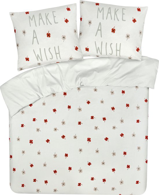 DoubleDry Dekbedovertrek My Design 100% Katoen - Tweepersoons 200x200 cm + 2 Kussenslopen - make a wish