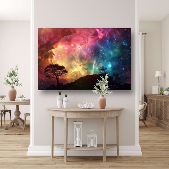 Tableau arbre - Décoration murale Nature - Décoration murale Ciel - Décoration murale classique - Tableaux sur toile - Toile d'art mural 90x60 cm