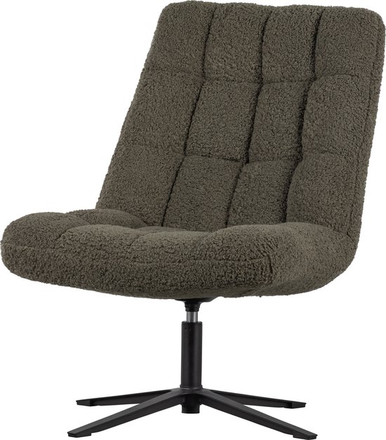 WOOOD Job Draaifauteuil - Teddy - Groen - 101x70x85