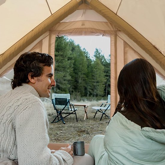 Lovue - Campingtent voor 4 personen, opblaasbare tipitent voor buiten, pop-up tent, opblaasbare tent, snelle montage binnen 2 minuten, campingluxe tent, 6,3 vierkante meter van Lovue — afbeelding 5