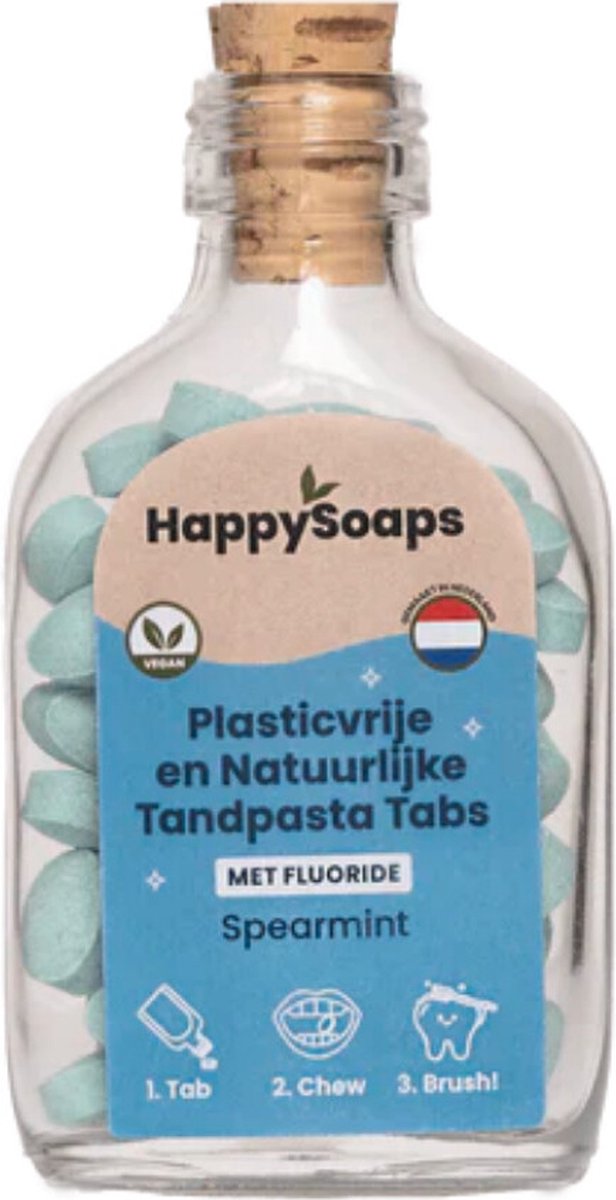 Goedkoopste HappySoaps - Tandpasta Tabs Met Fluoride Spearmint