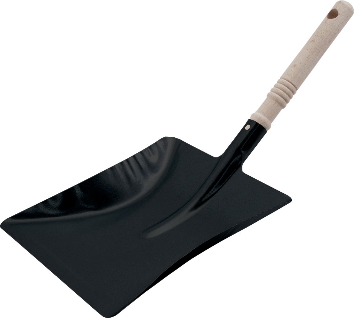 DULA Stofblik poeder gecoat staal - Met houten steel - Voor binnen en buiten - Stofblik zwart