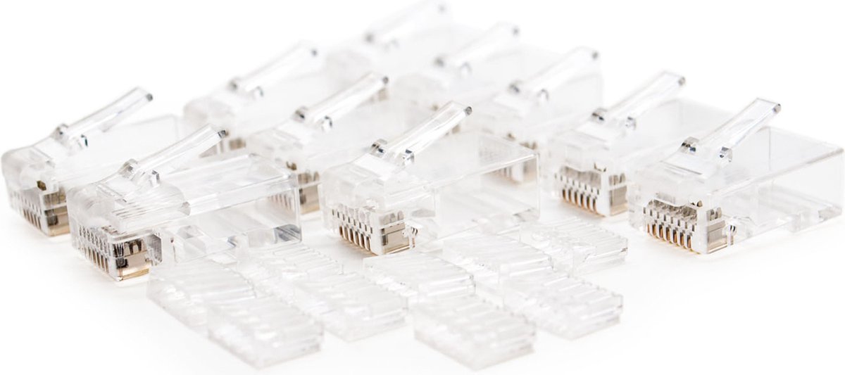 BeMatik - UTP Cat.6 RJ45 mannelijke connector voor krimpen op kabel, 10 stuks