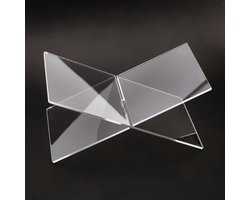 28 x 16 x 16 cm Open Book Stand Clear Acrylic Holder X Style Removable Reading Display Cookbook - FREEBLOSS
