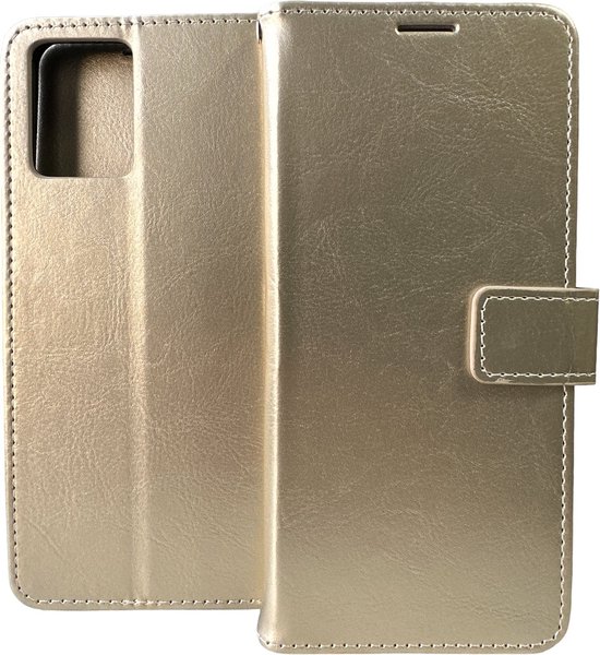 Bookcase Convient pour : Oppo A79 5G - Or - étui portefeuille - Couverture de livre